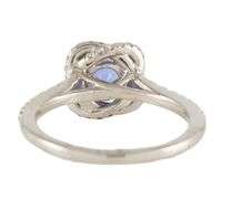 Gabriel & Co. 1.49ct Tanzanite and 0.42ctw Diamond Infinity Halo Straight Ring in 14K