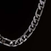 Huge 121.9 Grams .925 Sterling Silver Plated Italian Figaro Chain Link Necklace