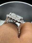 14K White Gold Princess Cut Lab Diamond Ring of 8.65ct