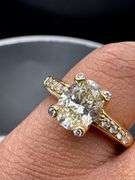 14K Yellow Gold Oval Cut Diamond Ring of 2.05 ct