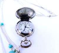 Carolyn Pollack Sterling Turquoise Necklace & Pocket Watch