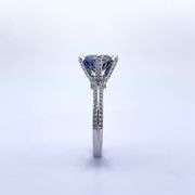 Sparkljng 14 Kt White Gold Plate 3 Ct VVs1 Deep Purple Blue Moissanite Ring