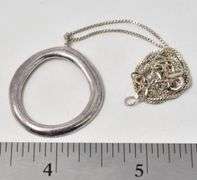 "O" Pendant Necklace in Sterling Silver