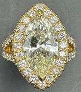 14K Yellow Gold Marquise Diamond Ring of 5.98ct