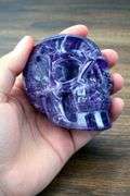 Hand Carved Natural Quartz Amethyst Crystal Skull