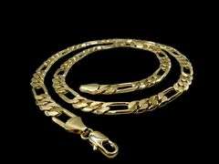 37.5 Gram 14 Kt. Gold Plate Figaro Italian Link Chain Necklace
