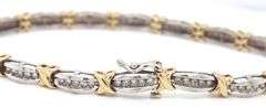 Nice 8" 10k W&Y Gold Diamond Bracelet