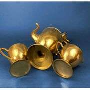 Vintage-Style Brass Coffee Service Set