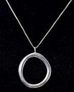 "O" Pendant Necklace in Sterling Silver