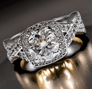 Sparkling 14 Kt White Gold Plate 4.5 Ct Lab Simulated Diamond Ring