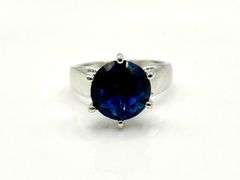 Beautiful 3.5 Ct Deep Midnight Blue Simulated VVs1 Diamond Ring