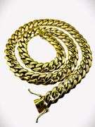 Huge 201.5 Grams 14 Kt Yellow Gold Plate Cuban Curb Link Chain Necklace