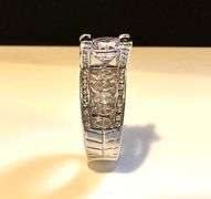 Sparkling White Gold Plate 4.5 Ct Simulated Diamond Ring