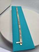 Amazing 14KT Yellow Gold Emerald Cut Lab Diamond Tennis Bracelet, 13 CTTW