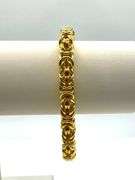 Sharp 43.9 Gram Yellow Gold Plated Byzantine Bracelet