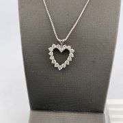 CERITIFED 14K WHITE GOLD CHAIN WITH DIAMOND PENDANT