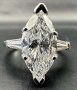 Platinum Marquise Diamond Ring of 3.32