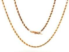 Practical 14K YG 20" Diamond Cut Rope Necklace