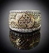 Fascinating Wide 14K White Gold Diamond Band