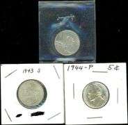 Three Different Silver Jefferson War Nickels in High Grade