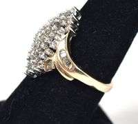Shimmering 10K Yellow Gold Diamond Cluster Ring