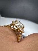 18K Yellow Gold Pear Cut Diamond Ring of 2.89ct