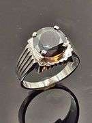 14 Kt. White Gold Plate 5.65 Cwt. Black Simulated Diamond Ring
