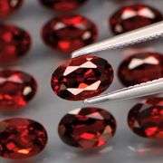 Premium 12.04ct oval cut cherry red Mozambique Garnet set!