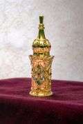 Gold Palace-Style Perfume Bottle with Rhinestones