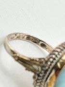 925 Sterling Silver Blue Larimar Ring