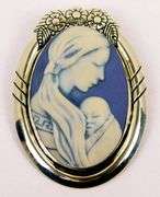 Carolyn Pollack Sterling Jasperware Cameo Pin/Pendant