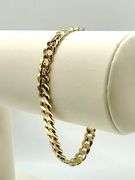 Gorgeous 14.2 Gram 14 Kt. Yellow Gold Plated Cuban Link Bracelet