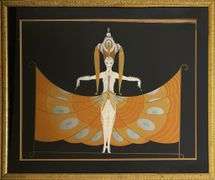Erte "The Hindu Princess" Signed Limited Edition Serigraph Framed
