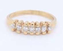 14kt Yellow Gold Marquise Seven Diamond Band
