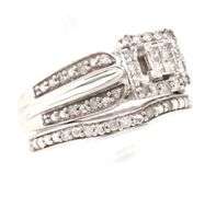 10kt White gold princess cut diamond engagement ring