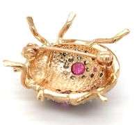 14kt Yellow gold 0.45ctw ruby and diamond lady bug pin