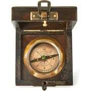 Antique-Style Brass Nautical Compass with Rosewood Box