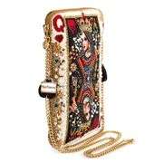 The Queen Beaded Queen Playing Card Mini Crossbody Clutch