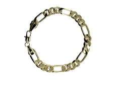 Dazzling 10 Gram 14 K Yellow Gold Plated Italian Figaro Link Bracelet