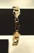Sharp Italian 34.4 Gram 14 K Yellow Gold Plate Figaro Bracelet