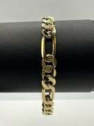 Sharp 12 Gram 14 Kt Yellow Gold Plate Italian Figaro Braceleto Bracelet