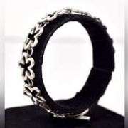 Flower Chain Link Bracelet in Sterling Silver.