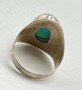 925 Sterling Silver Vintage Native Amewrican Style Blue Larimar Ring