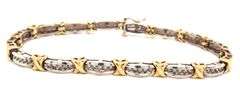 Nice 8" 10k W&Y Gold Diamond Bracelet