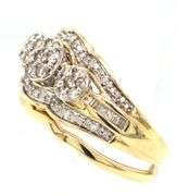 10kt Yellow gold diamond wedding set