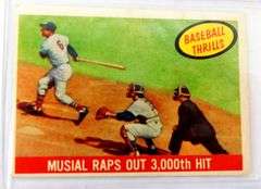 Musial Raps Out 3000th Hit Baseball Card