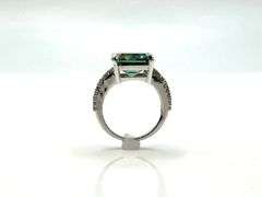 Stunning 145 Kt White Gold Plate Huge 9.5 Ct VVs1 Deep Forest Green Fire Moissanite Ring
