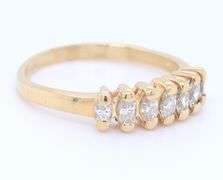 14kt Yellow Gold Marquise Seven Diamond Band