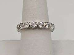 Beautiful 15 Count 7.25 Ctw White Ice Blue Moissanite Eternity Ring