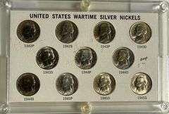 Complete BU US Silver War Nickels